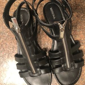 Black gladiator sandals